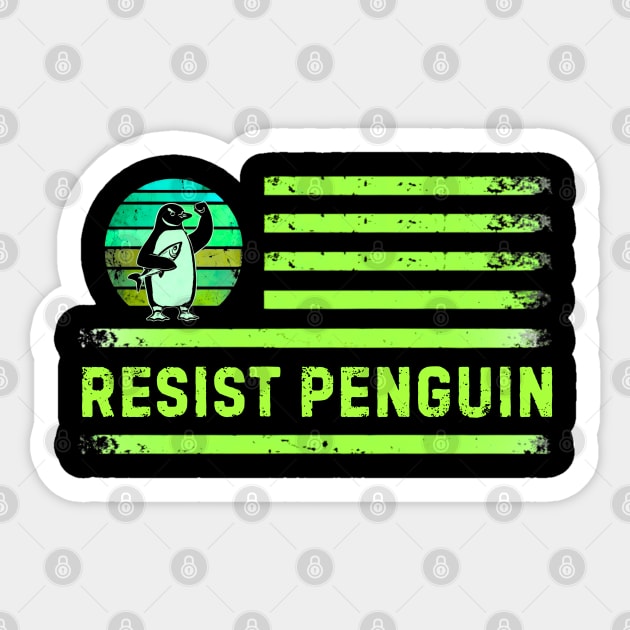 Resist-Penguin Sticker by Creatifly Graphic Tees
